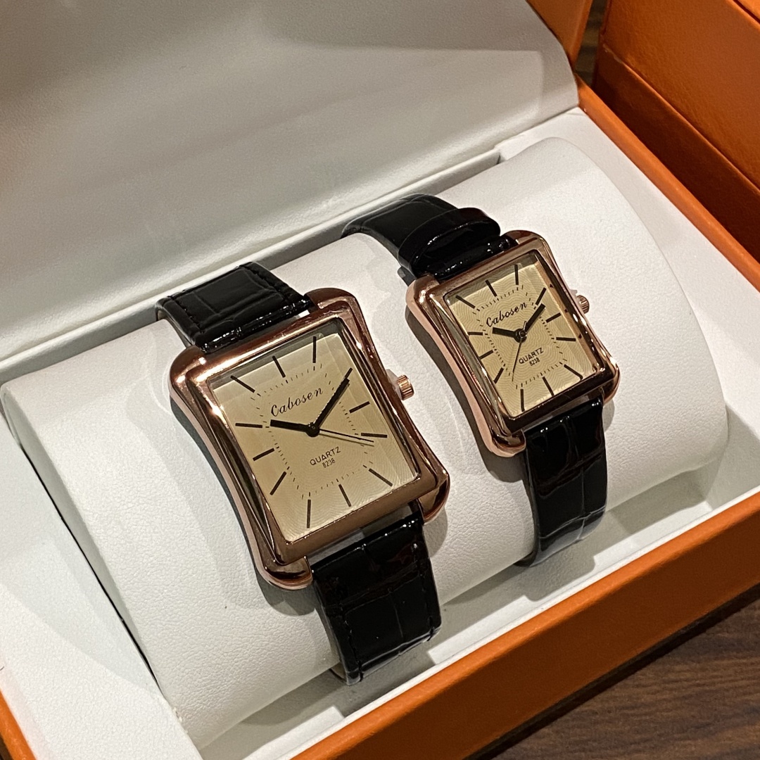 Leather Watch Band Men - Zegarek dla par mechanizm kwarcowy biznes