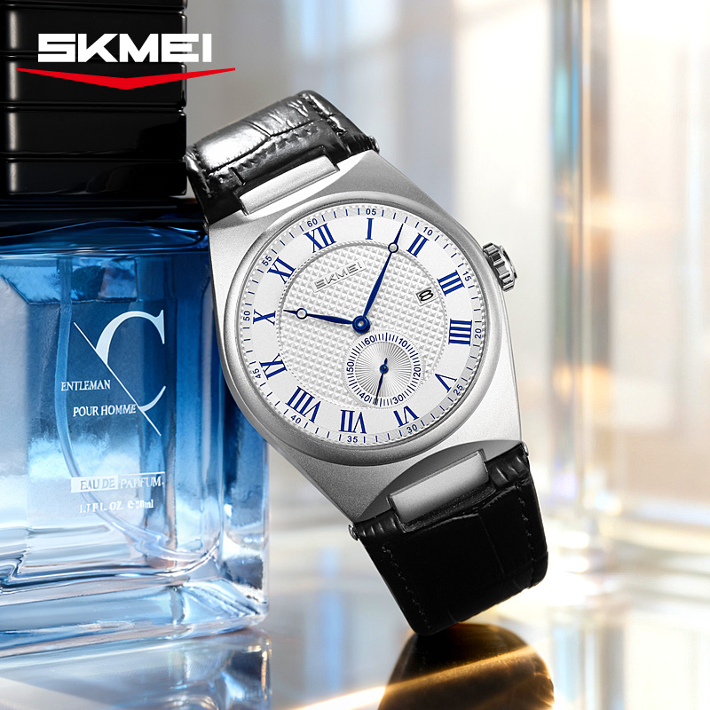 SKMEI 9390 Elegancki męski zeg – Leather Watch Band Men recenzja i cena