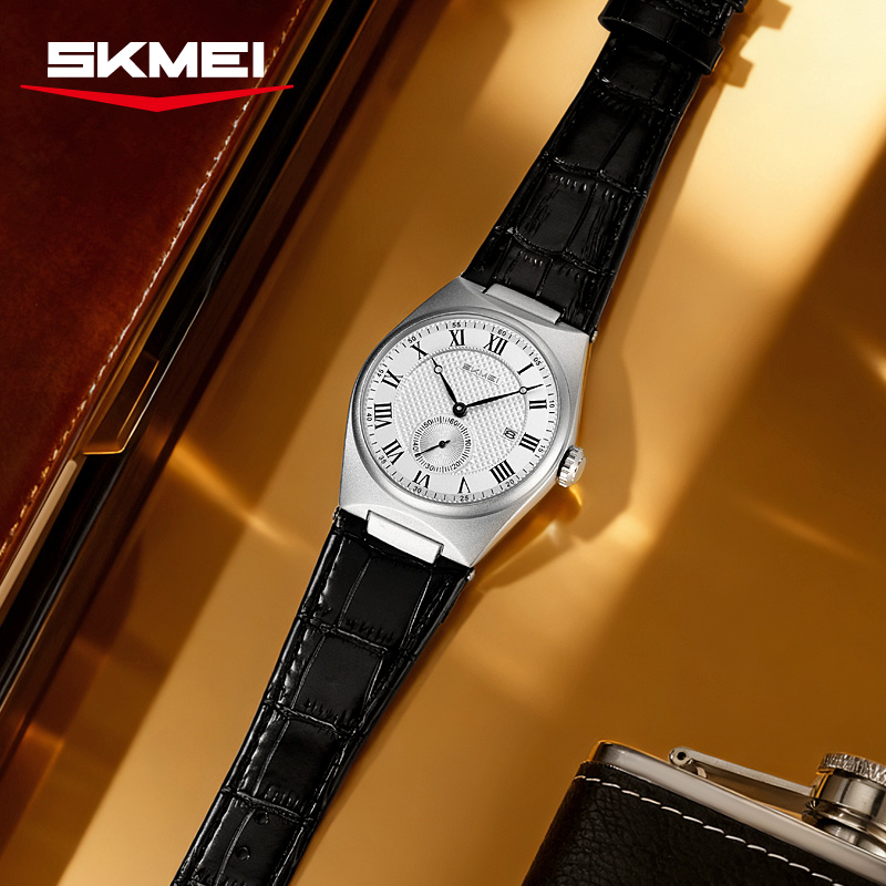 SKMEI 9390 Elegancki męski zeg – Leather Watch Band Men recenzja i cena